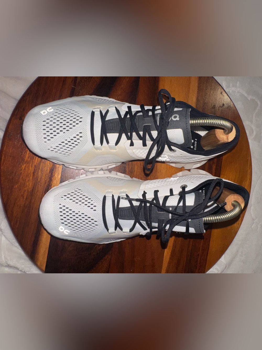 On Running Men’s Cloud X Running Shoes in White and Black